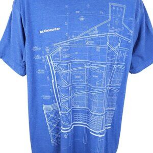 Noahs Ark T Shirt Mens Size XL Blue Construction Plans Christian Ark Encounter